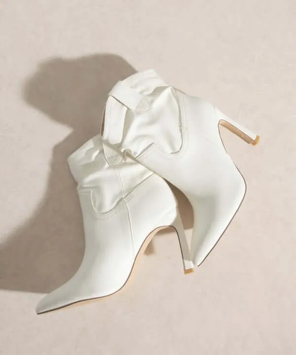 Oasis Society Kate - White Slim Heel Booties Boots