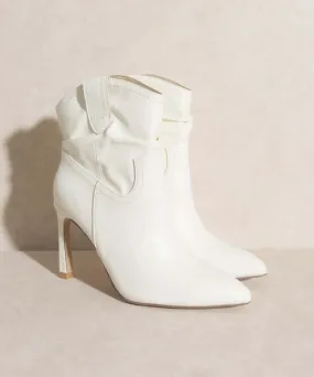 Oasis Society Kate - White Slim Heel Booties Boots