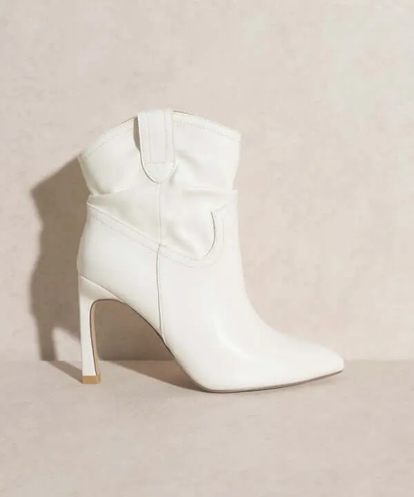 Oasis Society Kate - White Slim Heel Booties Boots