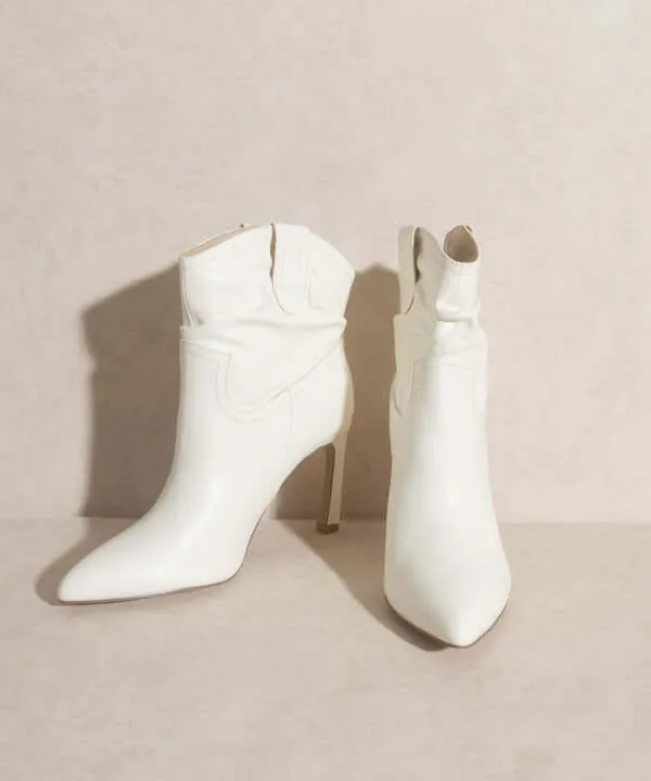 Oasis Society Kate - White Slim Heel Booties Boots