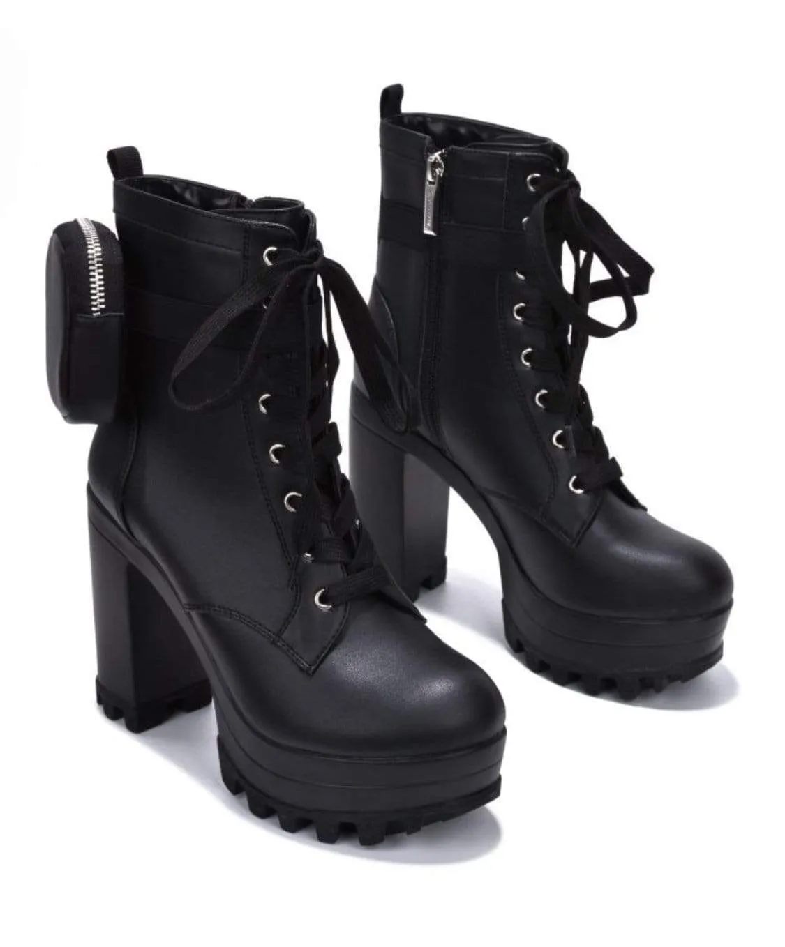 Platform Booties Black