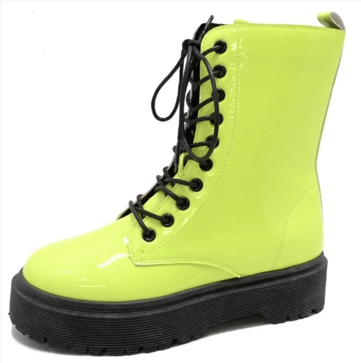 Platform Booties Neon Yellow