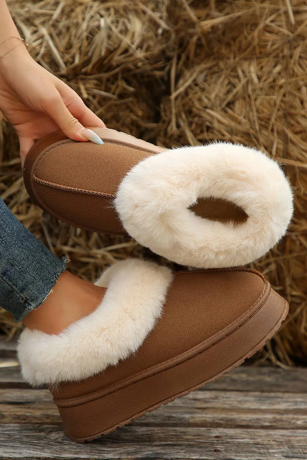 Plush Platform Booties