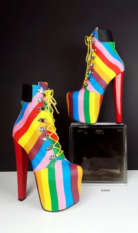 Rainbow Lace Up Love Boots