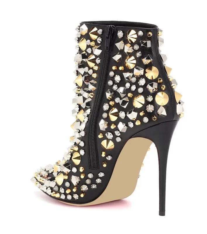 Rivets Studded Ankle Boots