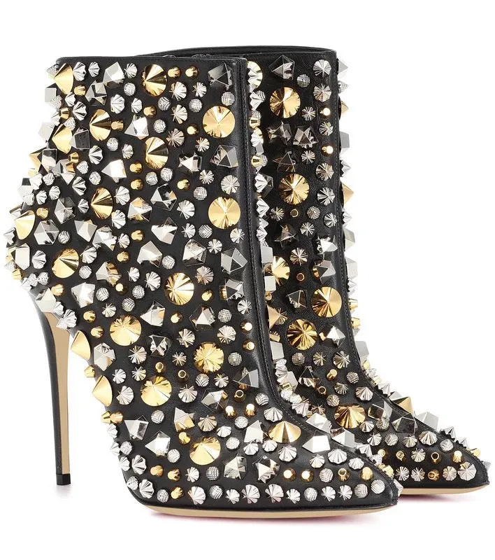 Rivets Studded Ankle Boots