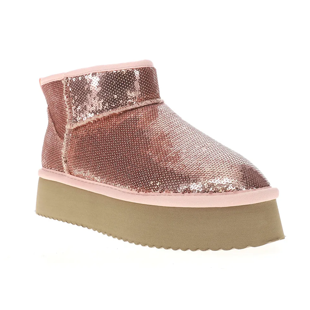 Room Service Sequin Platform Booties