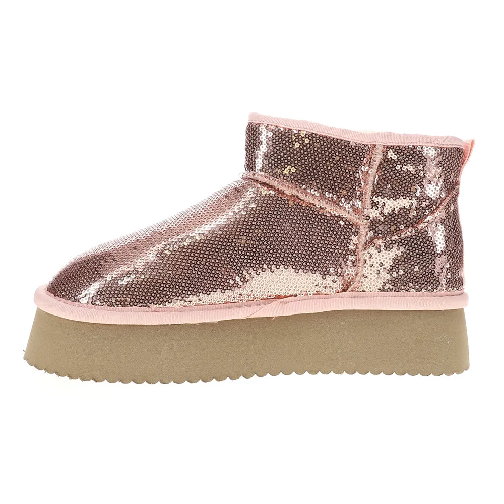 Room Service Sequin Platform Booties