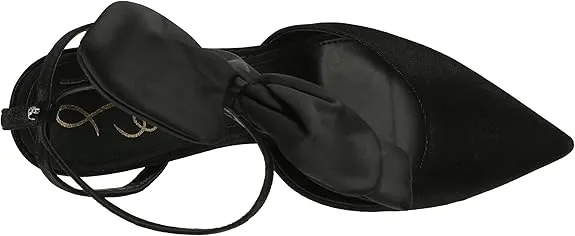 Sam Edelman Halie Black Suede Pointed Toe Stiletto Heeled Bow Detailed Pumps