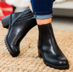 Shift In Perspective Booties, Black