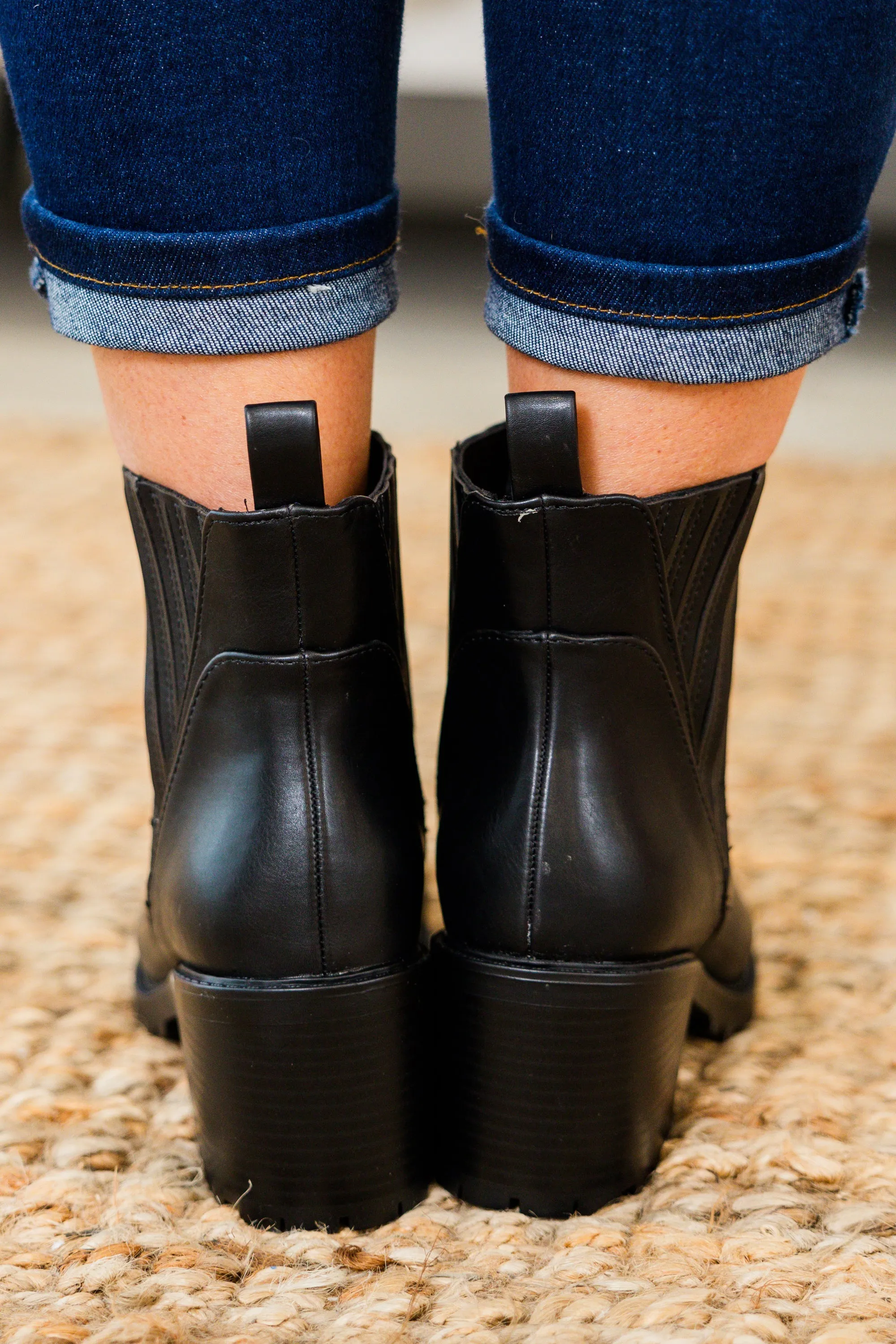 Shift In Perspective Booties, Black