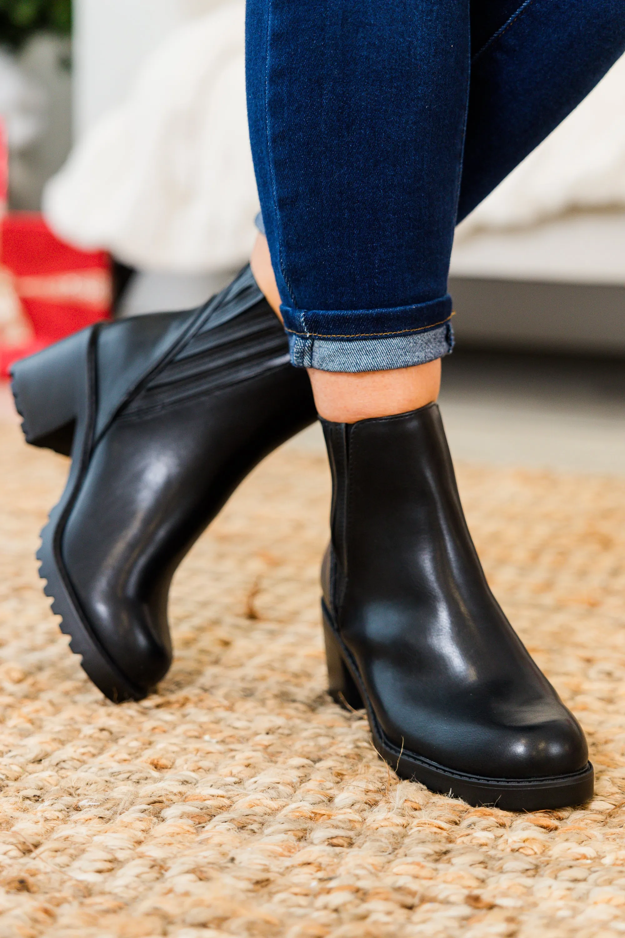 Shift In Perspective Booties, Black