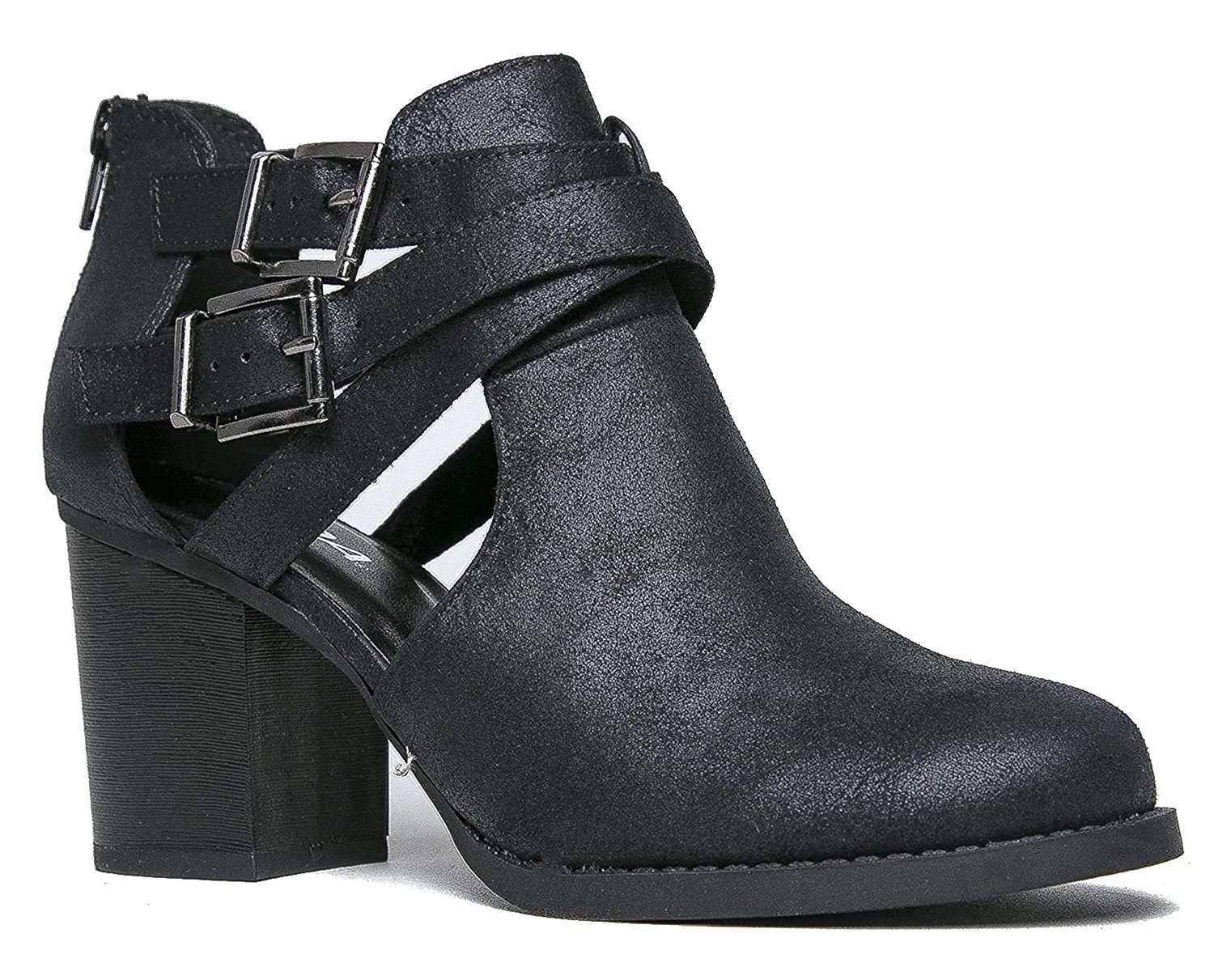 Soda Women's Scribe Buckle Ankle Zip Back Bootie