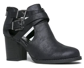 Soda Women's Scribe Buckle Ankle Zip Back Bootie