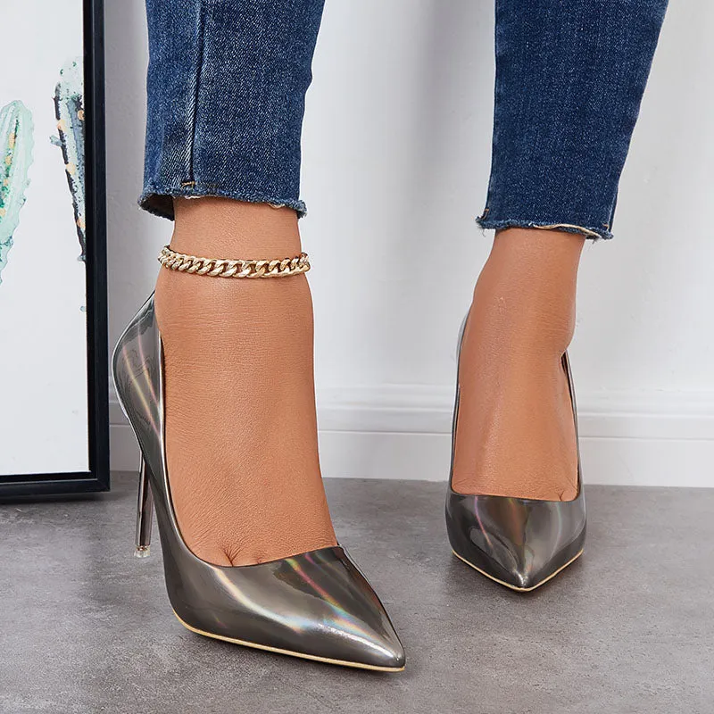 Sohiwoo Women Women Ultra Stilettos Thin High Heel Pumps Slip on Party Shoes