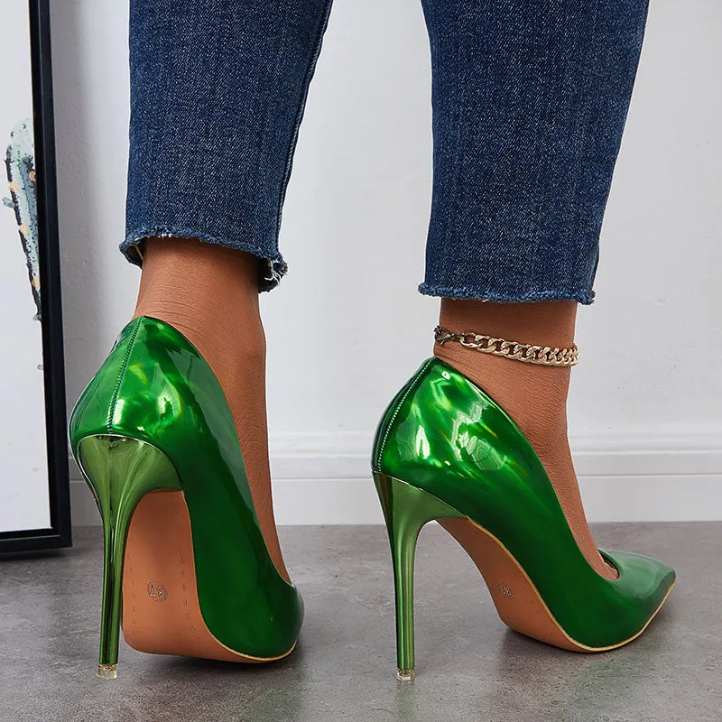 Sohiwoo Women Women Ultra Stilettos Thin High Heel Pumps Slip on Party Shoes