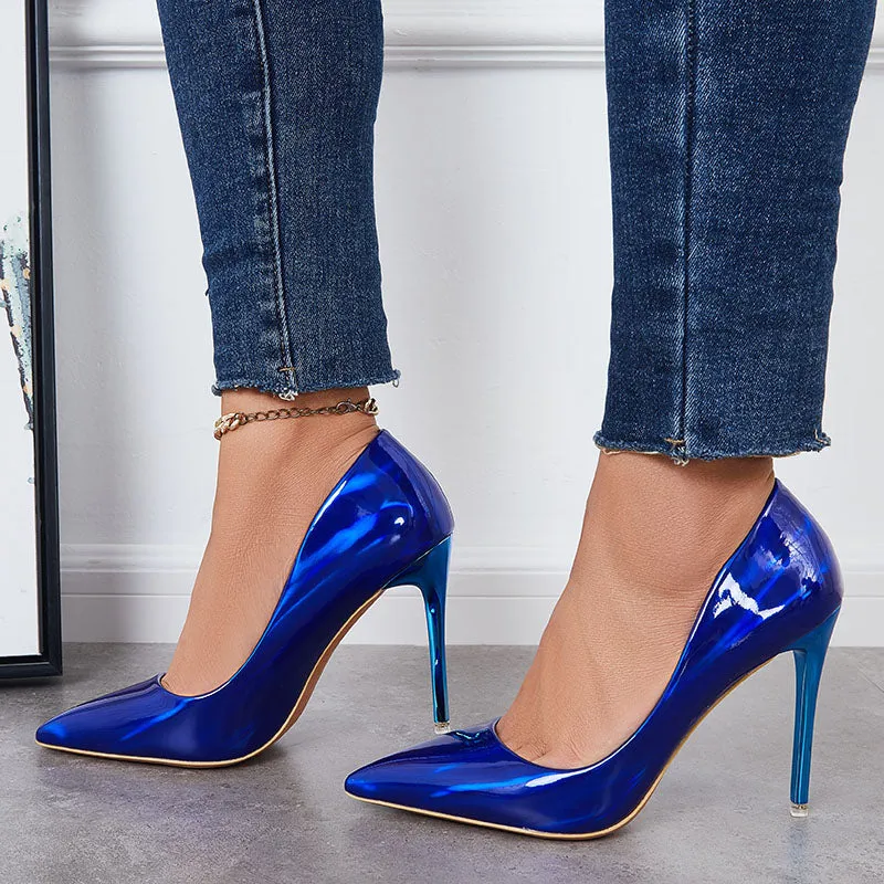 Sohiwoo Women Women Ultra Stilettos Thin High Heel Pumps Slip on Party Shoes