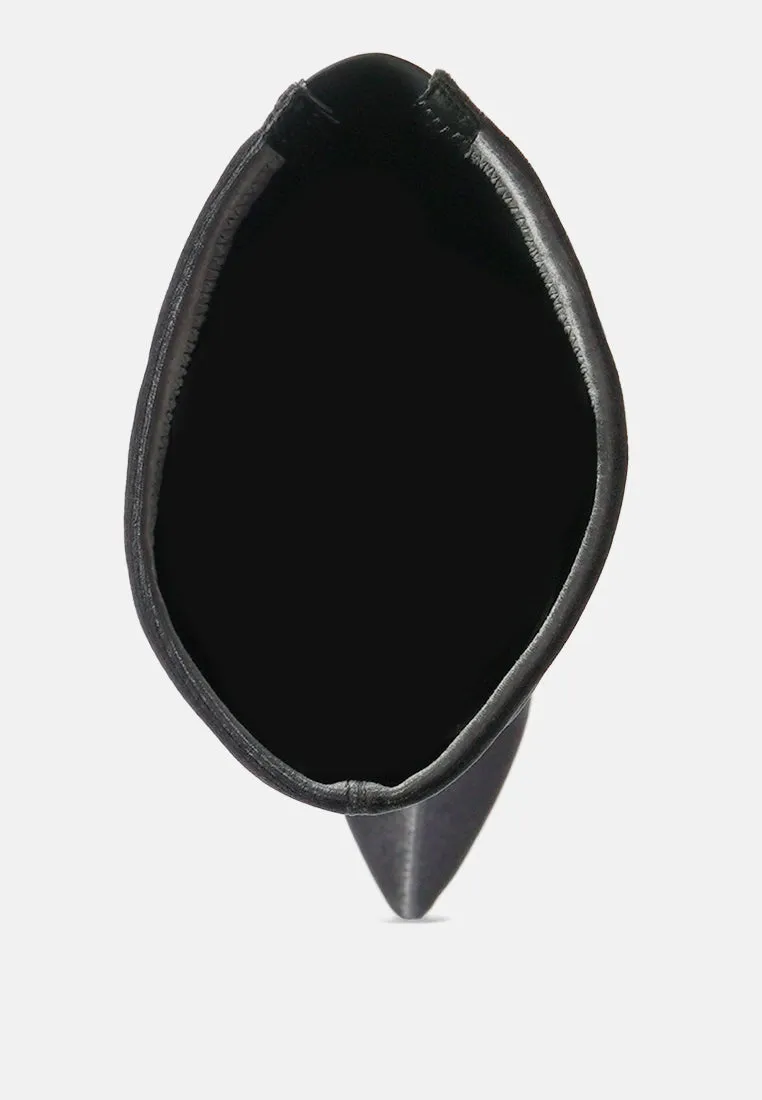 Stretch velvet high heel boots