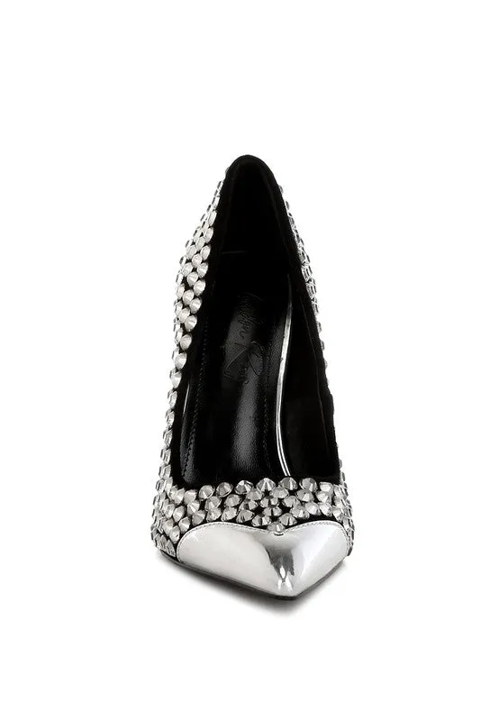 Super Fan Diamante Embellished Stiletto Pumps