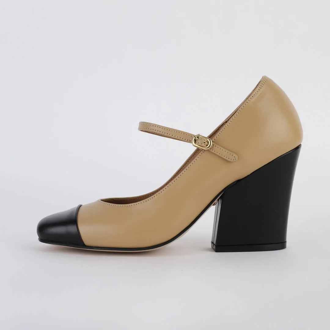 *UK size 2.5 - ROXY - wine, 8cm heels