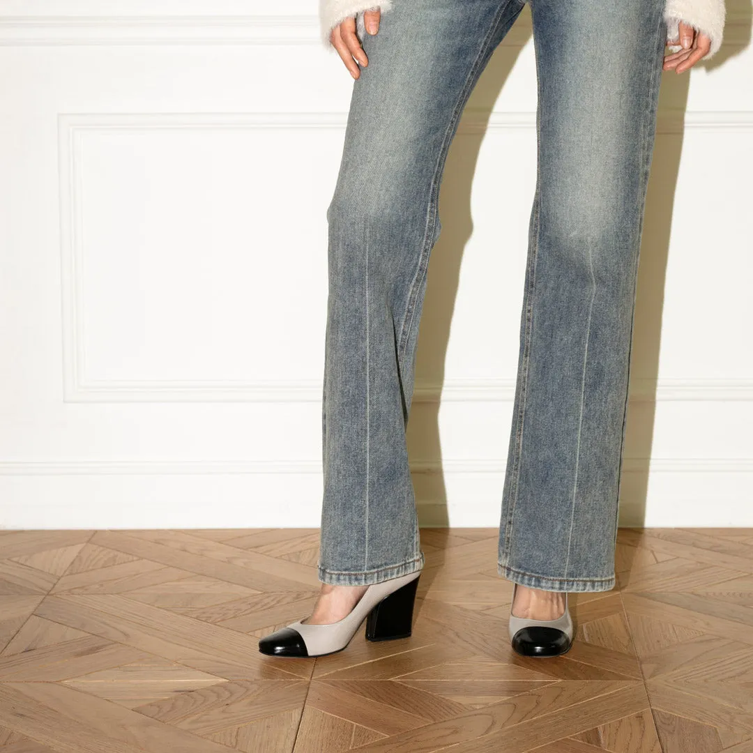*UK size 2.5 - ROXY - wine, 8cm heels