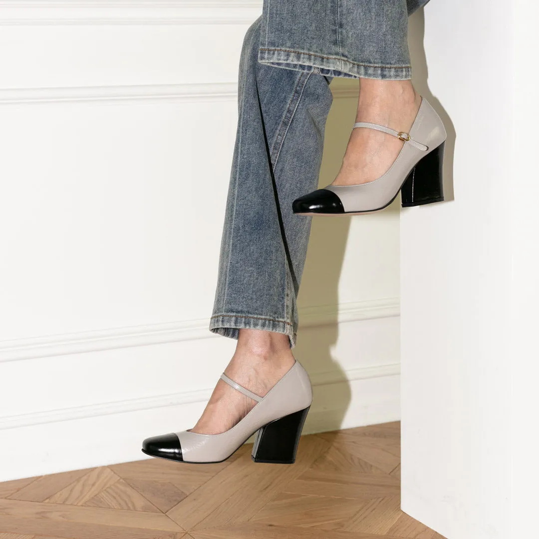 *UK size 2.5 - ROXY - wine, 8cm heels