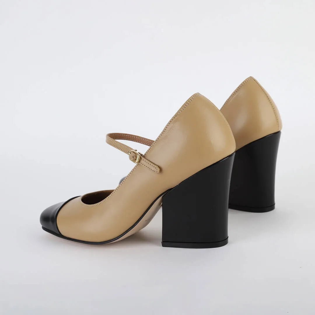 *UK size 2.5 - ROXY - wine, 8cm heels