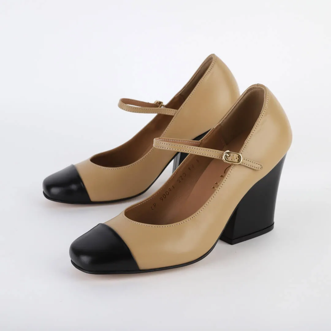 *UK size 2.5 - ROXY - wine, 8cm heels