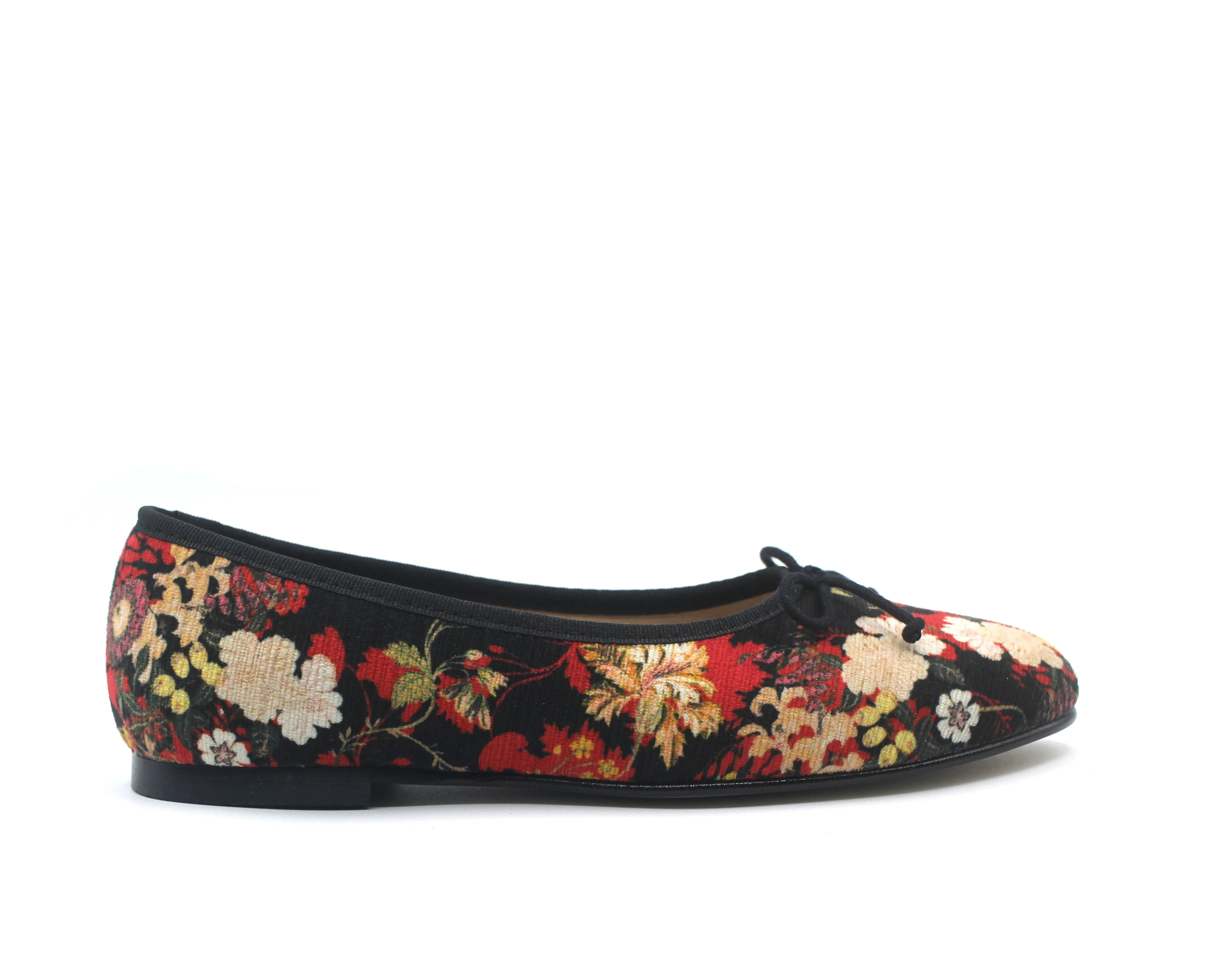 Valencia Black Floral Ballet Flat