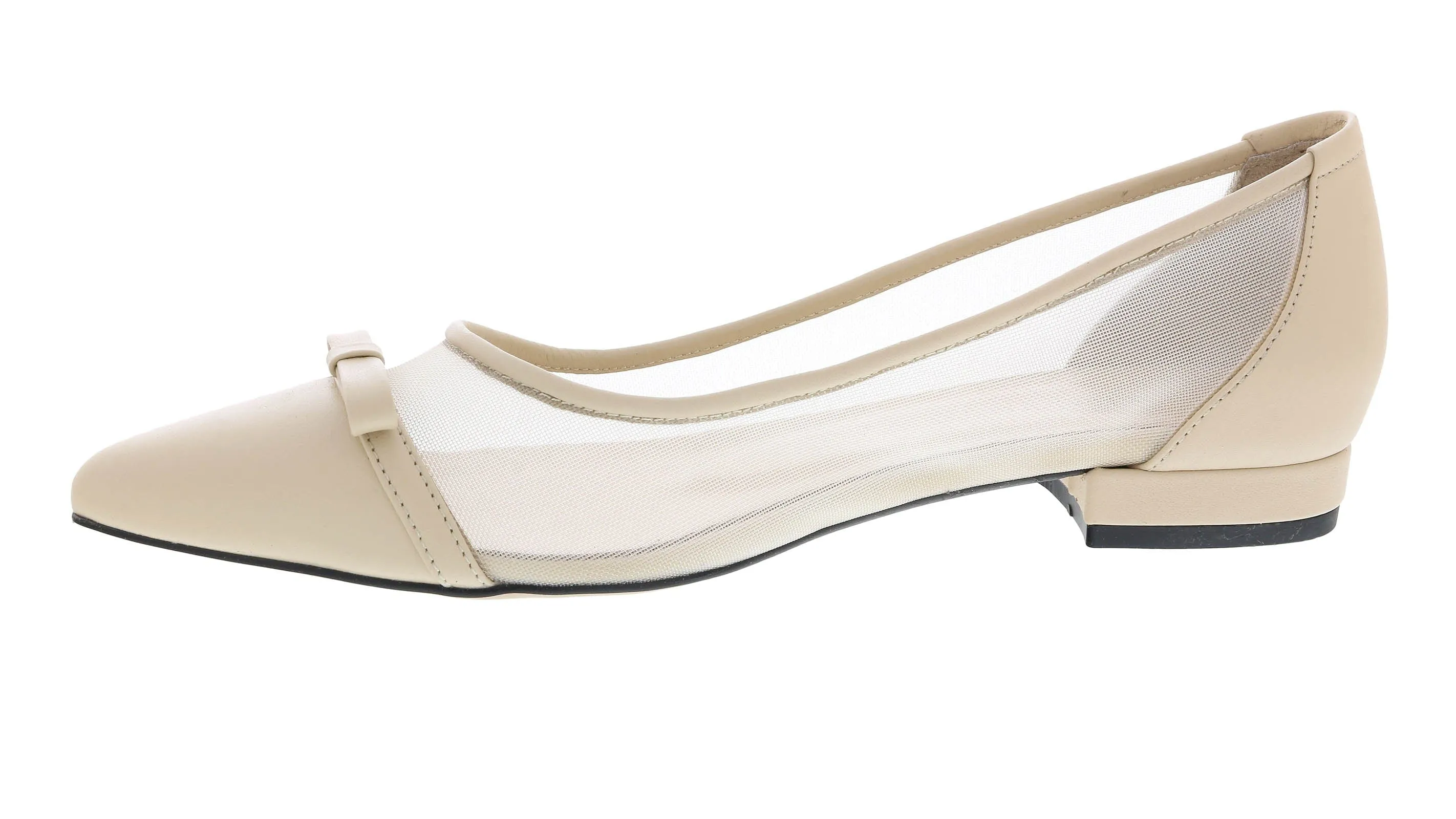 Ventutto Beige Mesh Ballerina Flats-