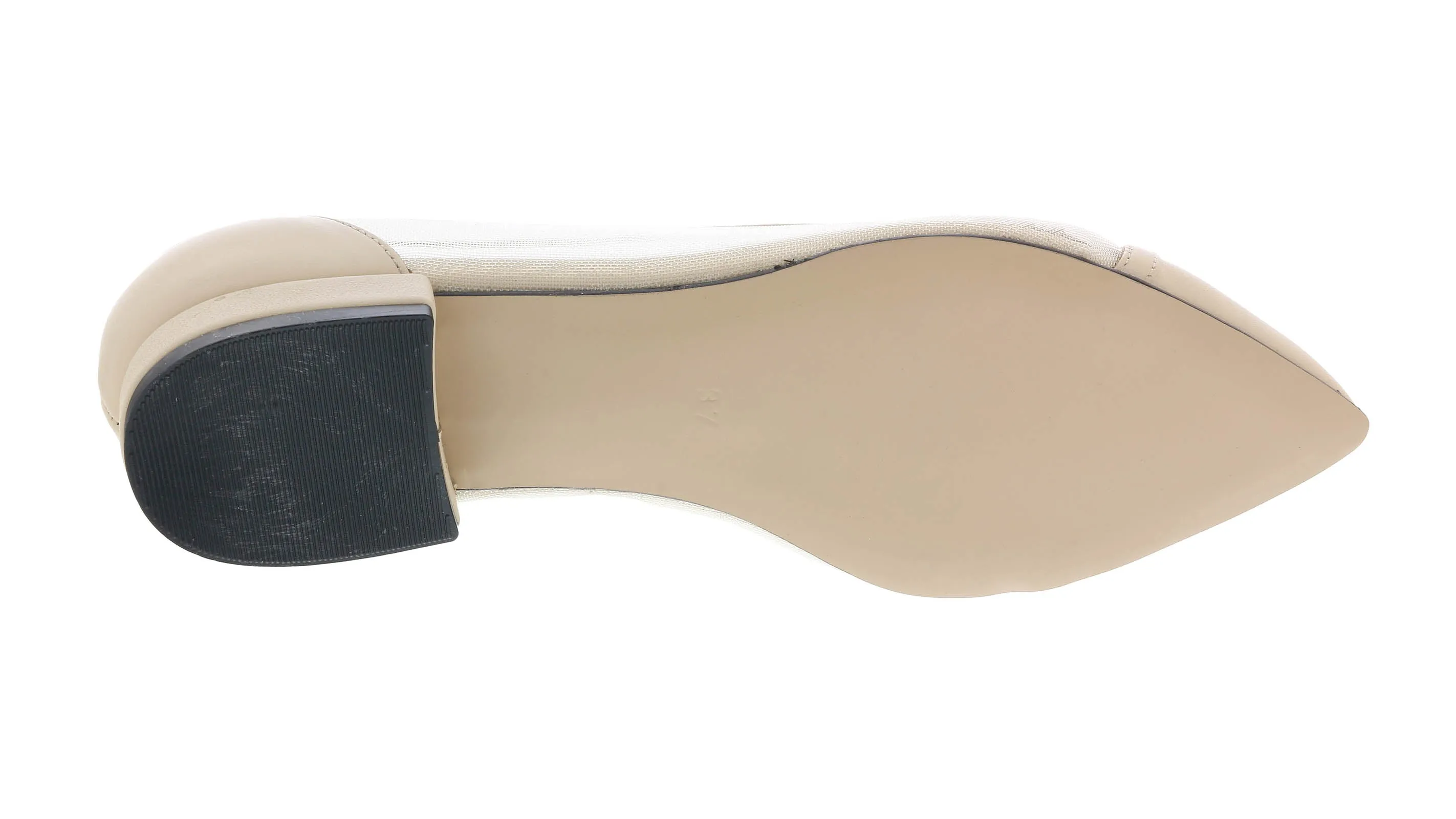 Ventutto Beige Mesh Ballerina Flats-