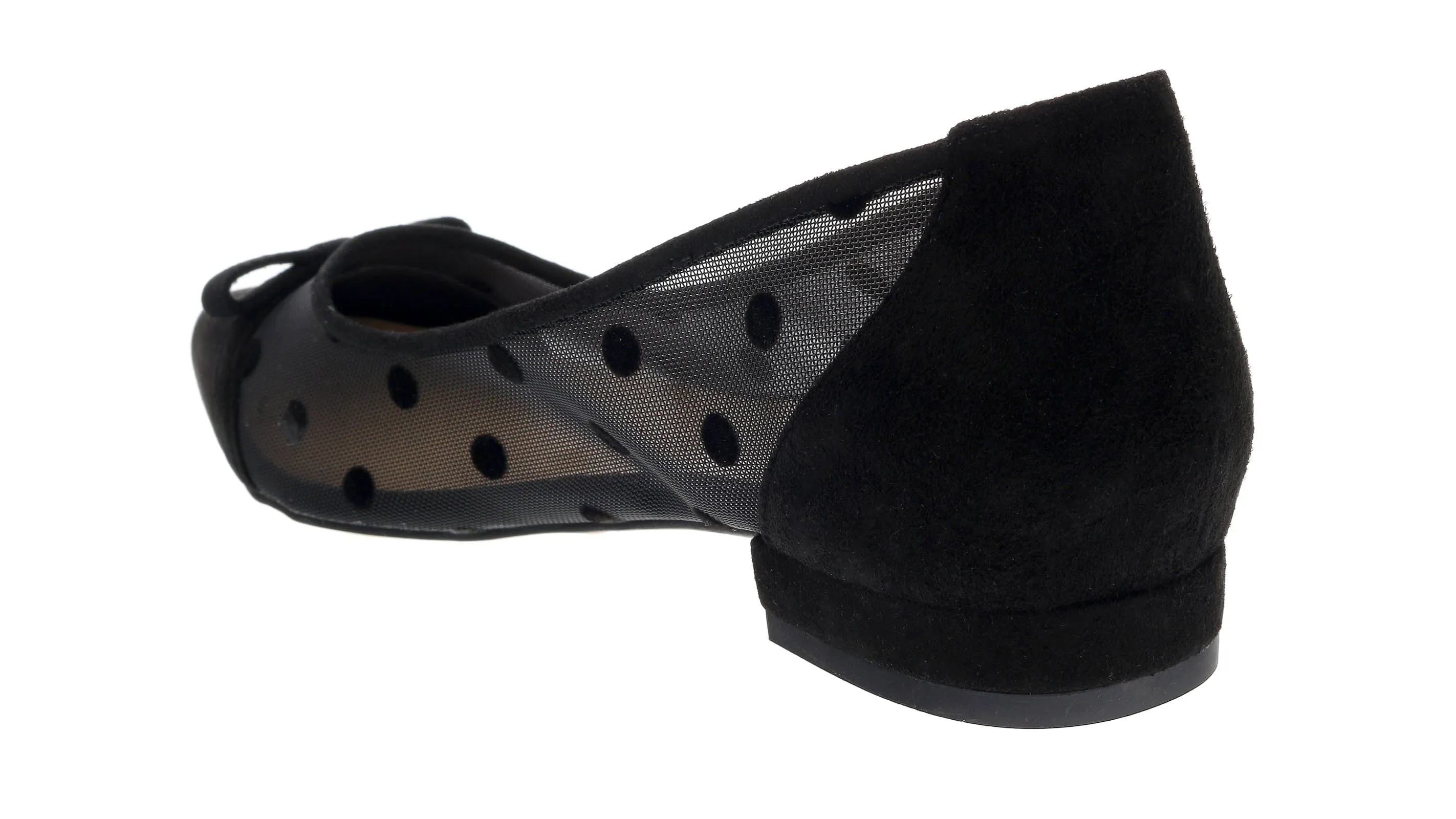Ventutto Black Mesh Ballerina Flats-