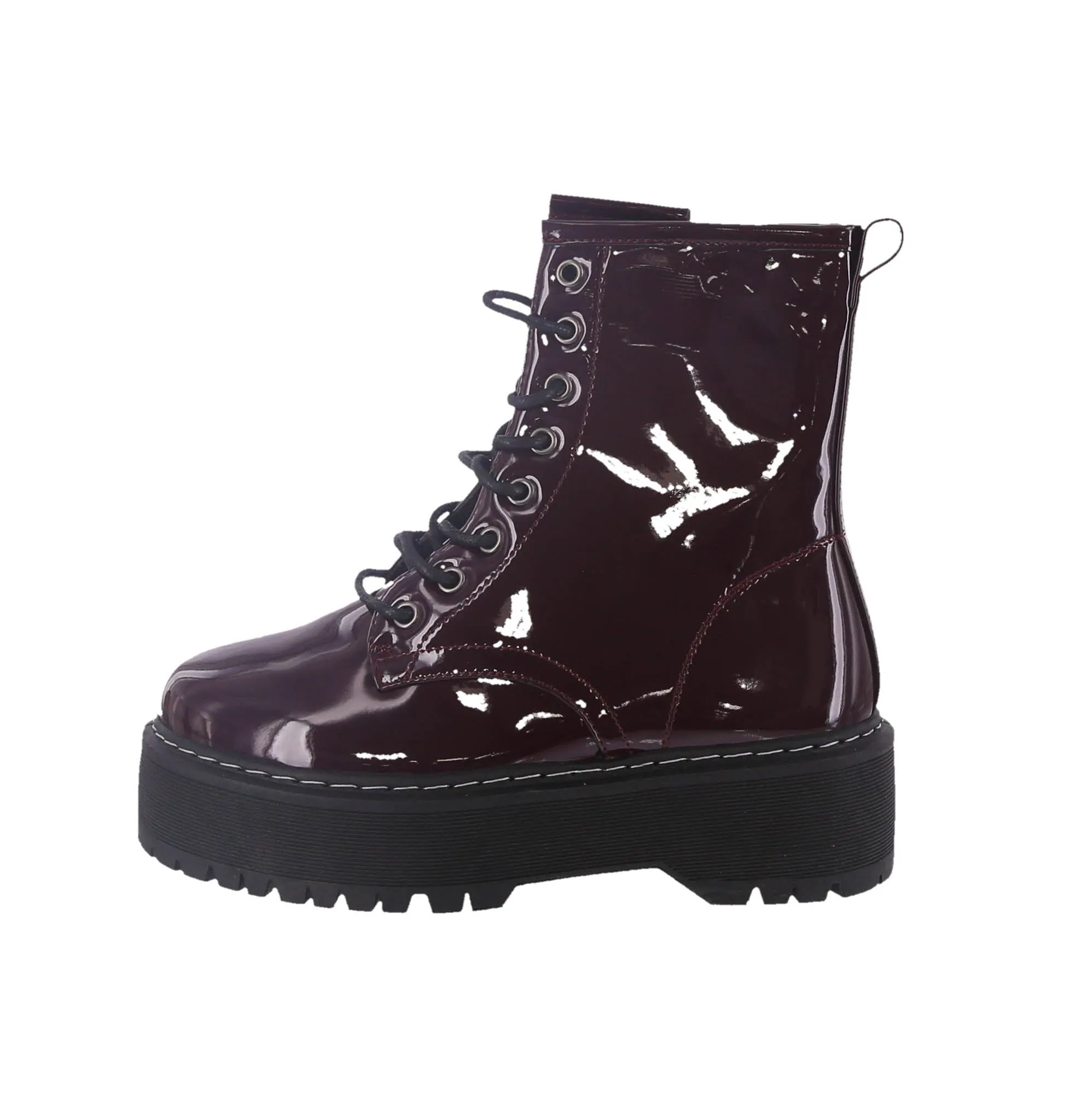WOMAN'S SHOES WINE PAT BOOTIES STRONG-02