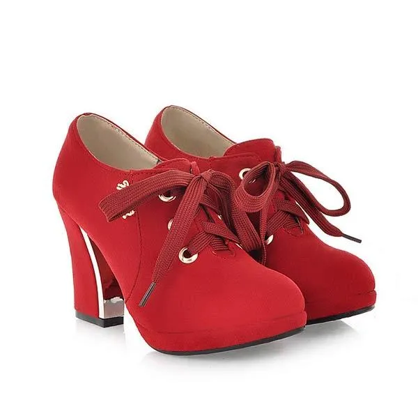 Women's Chunky Heel Waterproof Platform High Heel Pumps 24706171C