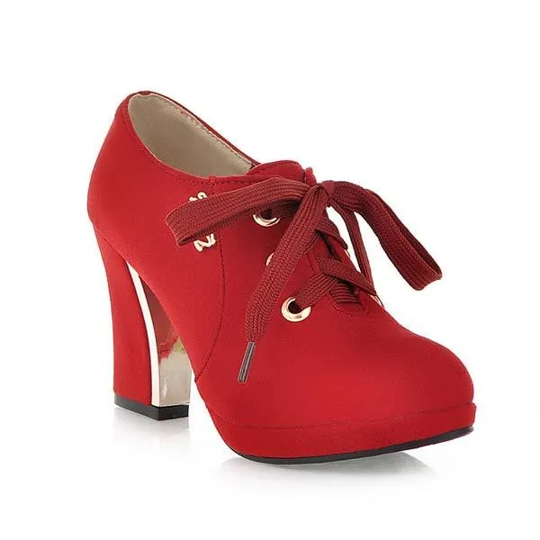 Women's Chunky Heel Waterproof Platform High Heel Pumps 24706171C