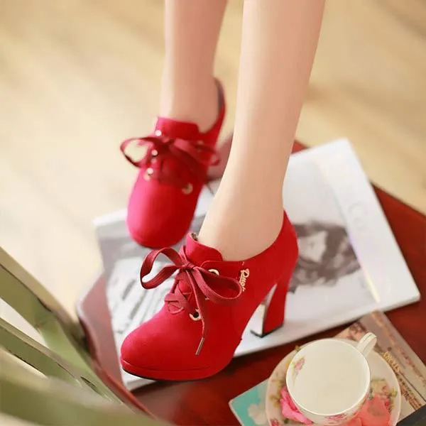 Women's Chunky Heel Waterproof Platform High Heel Pumps 24706171C