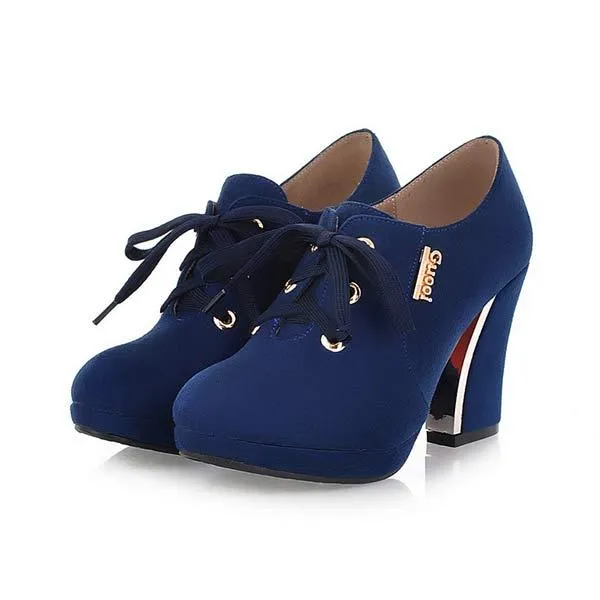 Women's Chunky Heel Waterproof Platform High Heel Pumps 24706171C