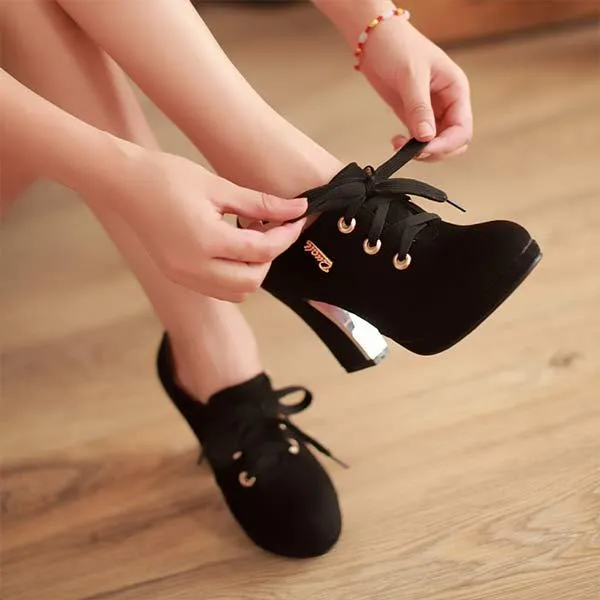 Women's Chunky Heel Waterproof Platform High Heel Pumps 24706171C
