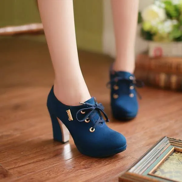 Women's Chunky Heel Waterproof Platform High Heel Pumps 24706171C