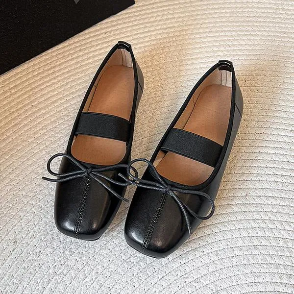 Women's Elegant Bow Elastic Strap Flats 33852336S