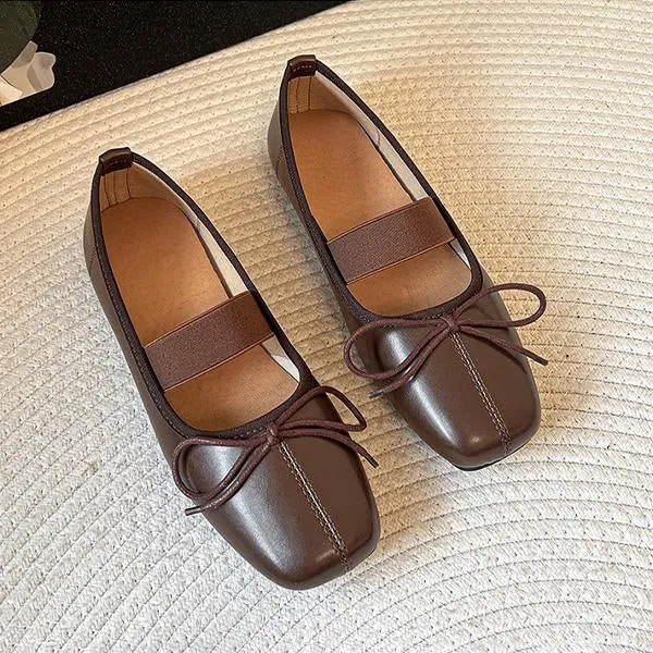 Women's Elegant Bow Elastic Strap Flats 33852336S