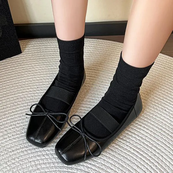 Women's Elegant Bow Elastic Strap Flats 33852336S