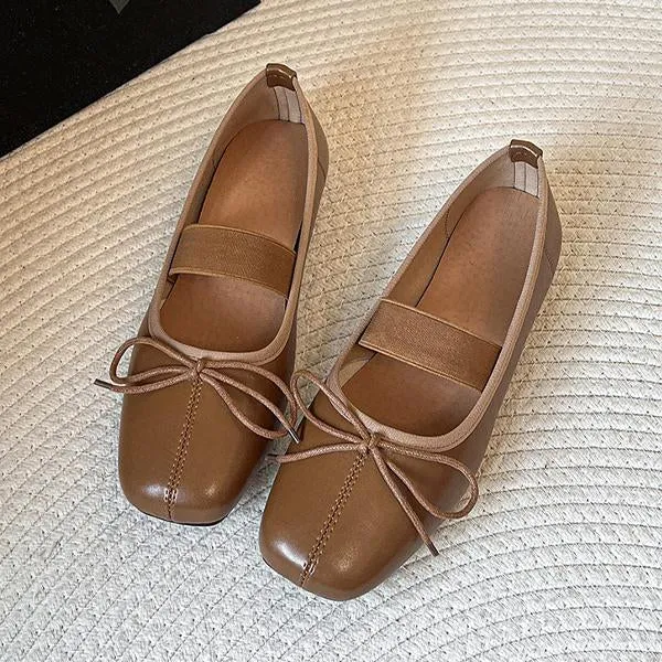 Women's Elegant Bow Elastic Strap Flats 33852336S