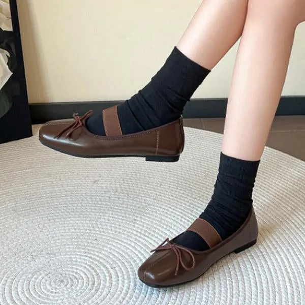 Women's Elegant Bow Elastic Strap Flats 33852336S