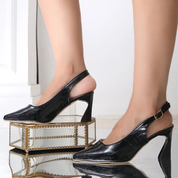 Women's Fashionable Stone Pattern Pointed Toe Stilettos 88890500S