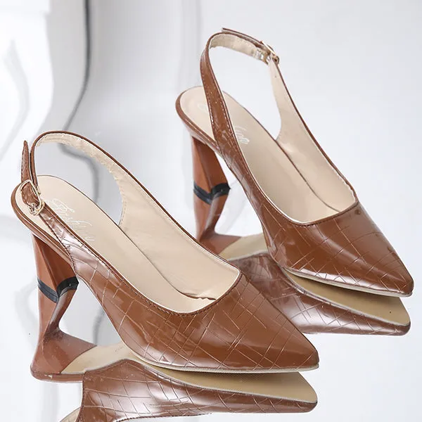 Women's Fashionable Stone Pattern Pointed Toe Stilettos 88890500S