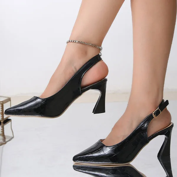 Women's Fashionable Stone Pattern Pointed Toe Stilettos 88890500S